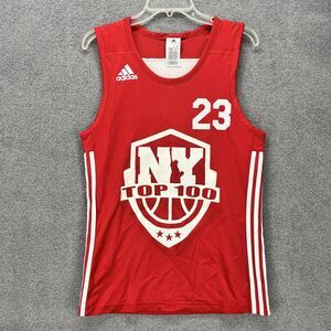 Adidas Tank top Mens Small Red Reversible White Basketball‎ sport NY 100 #23